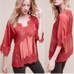 Anthropologie Moulinette Soeurs Lace Bell Sleeve Blouse